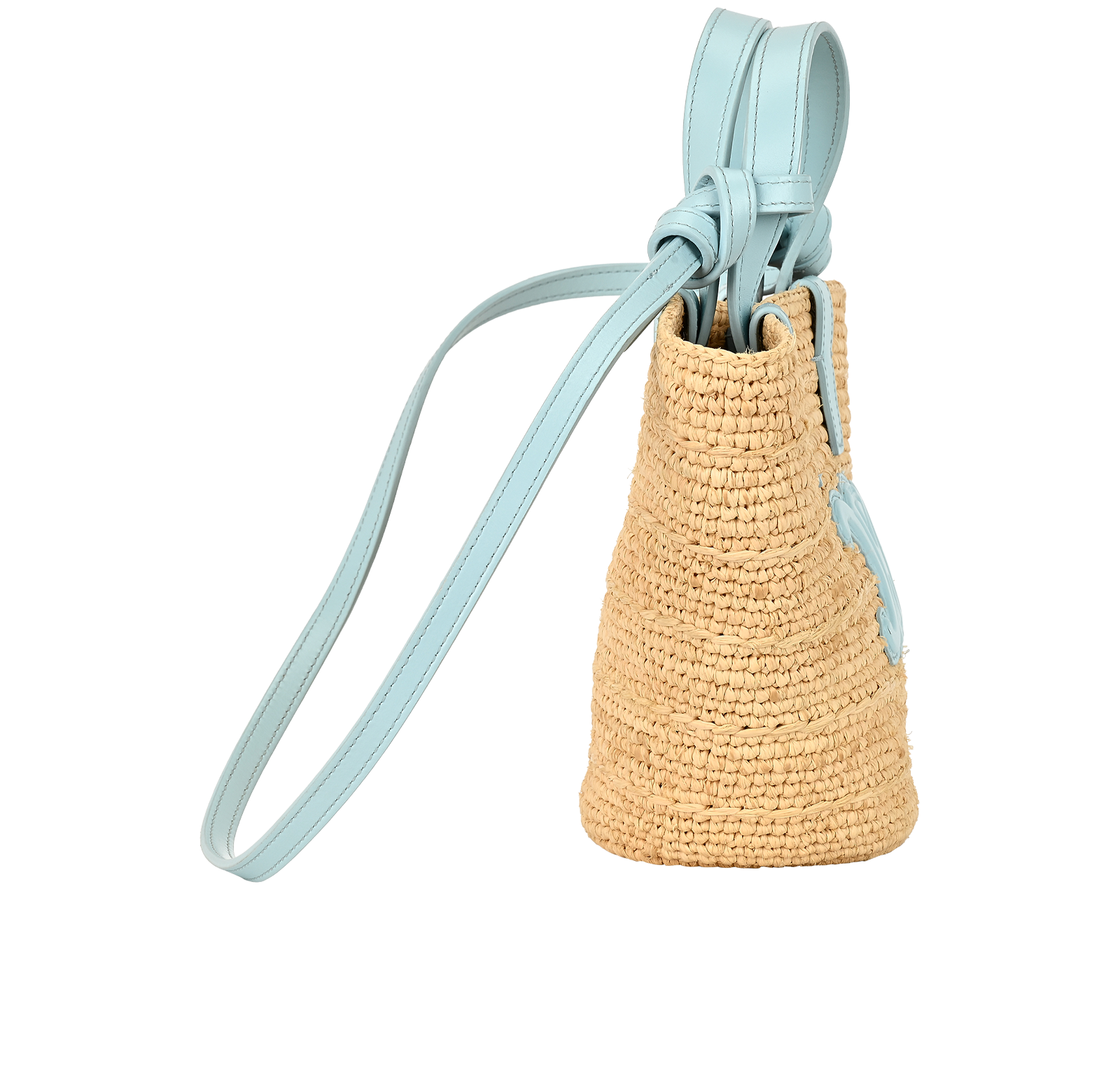 Nano Supple Classic Panier, &pound;595, Handbags, Beige/Blue, Leather/Raffia, Side view